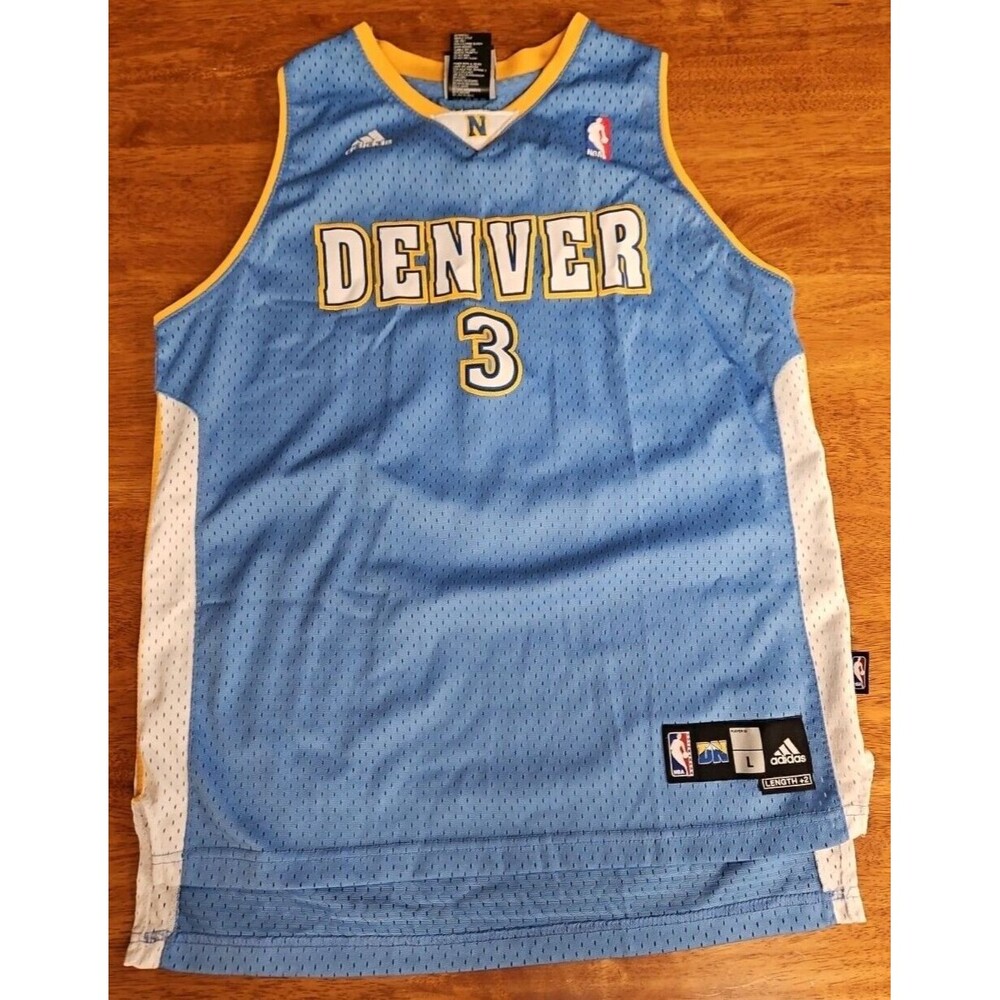 NBA Denver Nuggets Allen Iverson #3 Adidas Jersey Baby Blue Youth Size L (14-16)